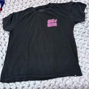 Quiksilver Black Short-Sleeve Tee with Pink Chest Logo